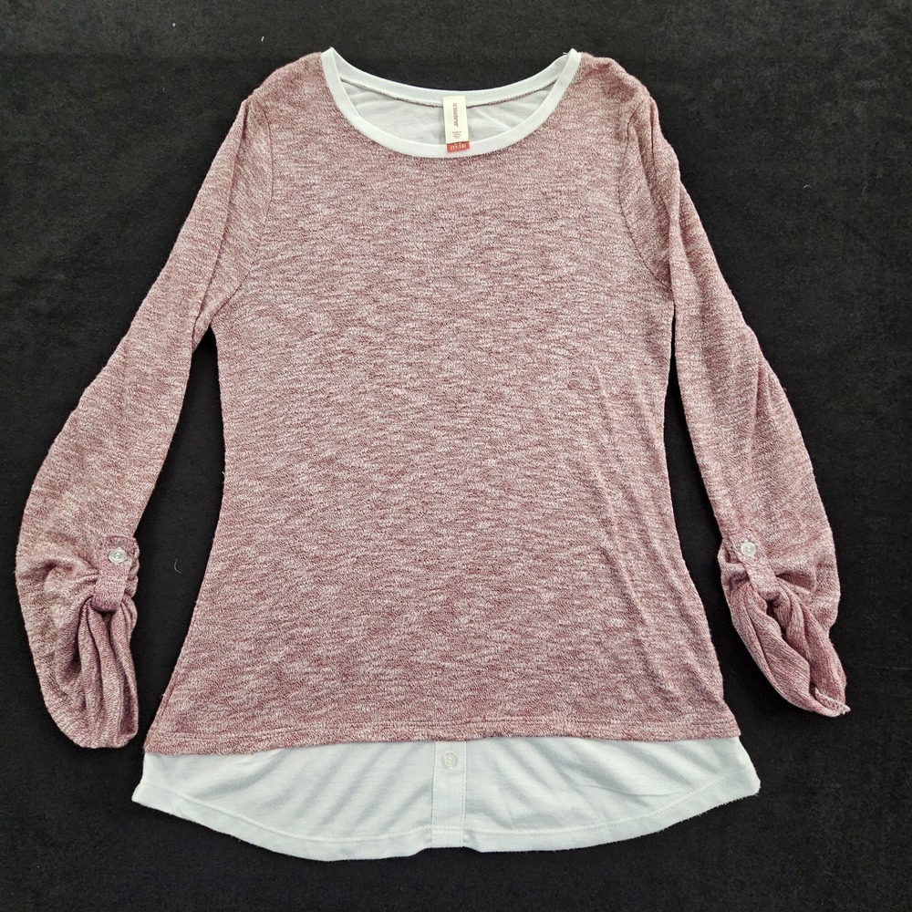No Boundaries Light Red Long Sleeve Lightweight Sweater Juniors L (11-13)